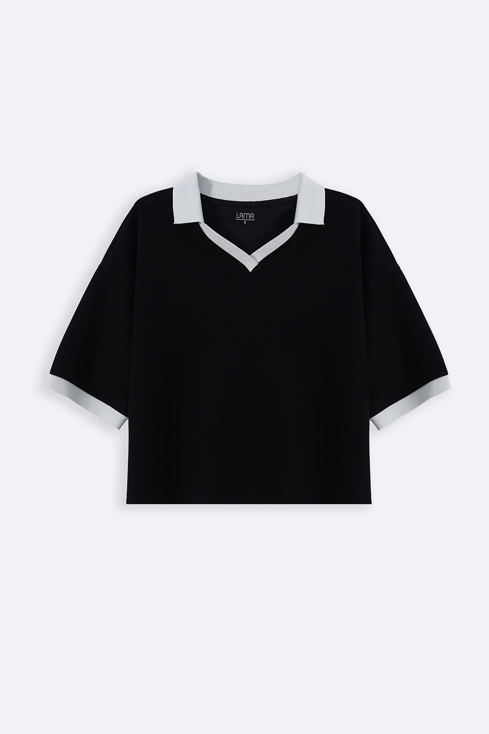 BLACK VINTAGE CONTRAST POLO