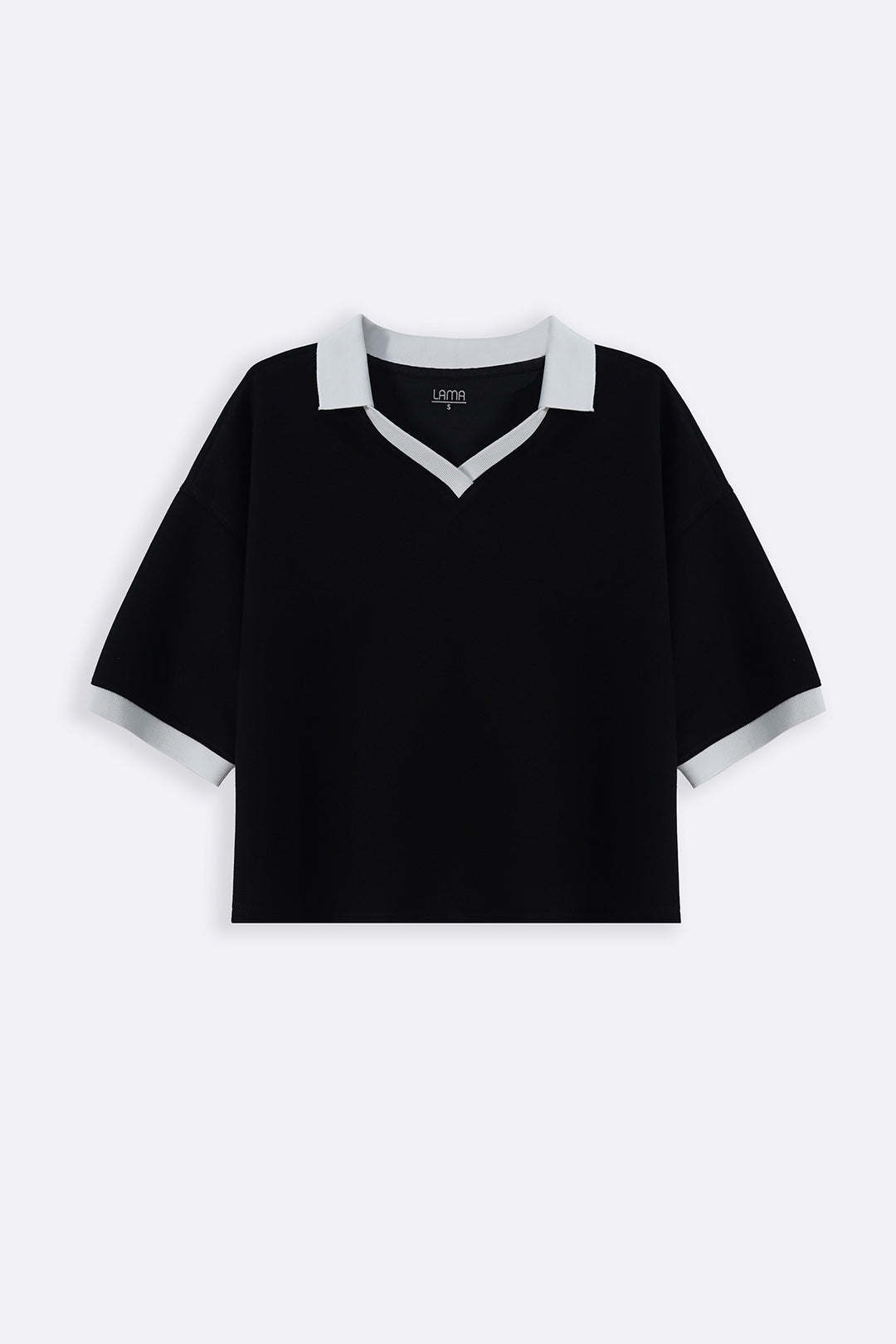 BLACK VINTAGE CONTRAST POLO