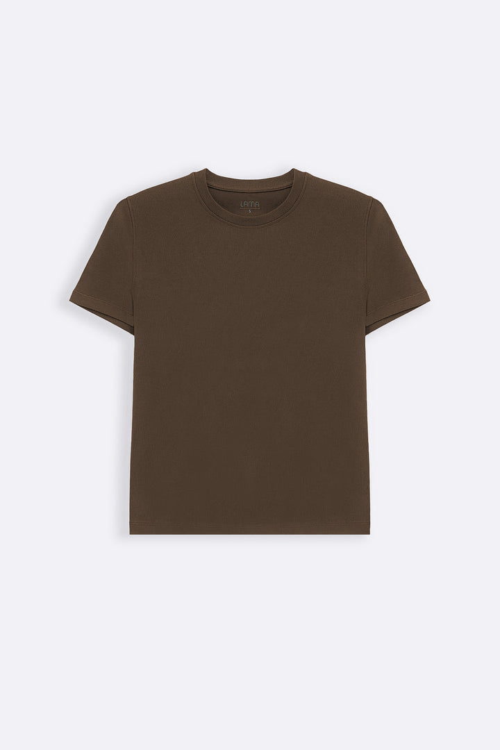 BROWN CASUAL EVERYDAY TEE