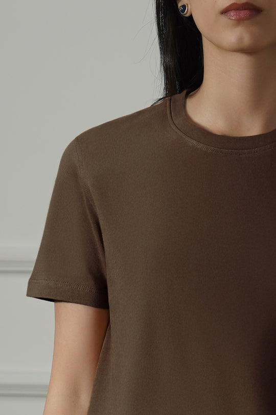 BROWN CASUAL EVERYDAY TEE