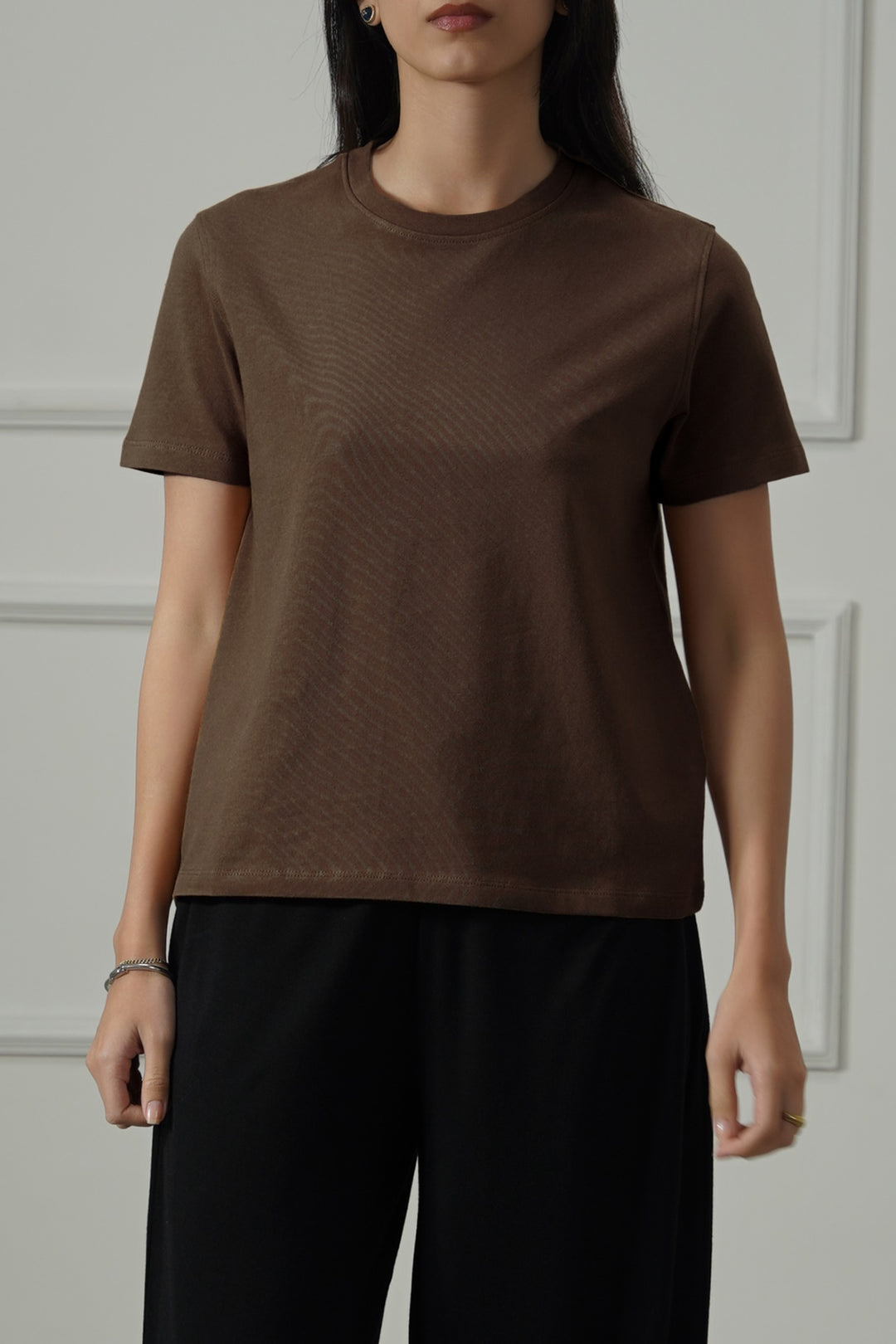 BROWN CASUAL EVERYDAY TEE
