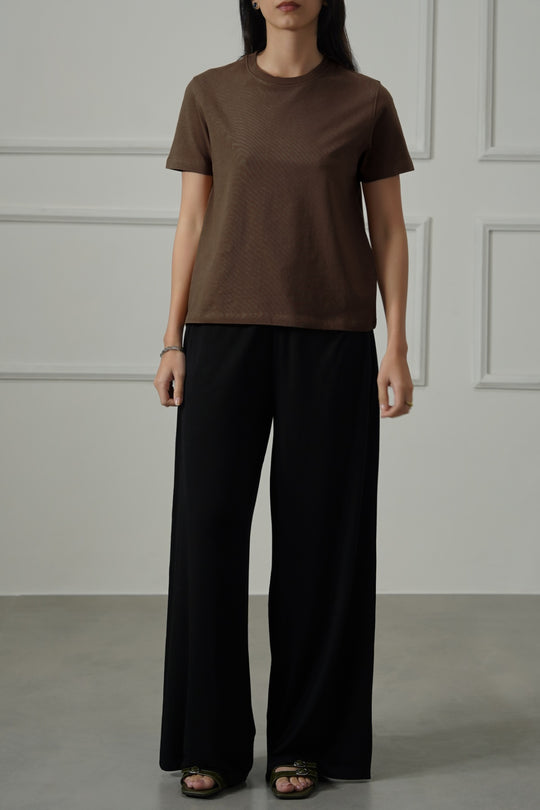 BROWN CASUAL EVERYDAY TEE