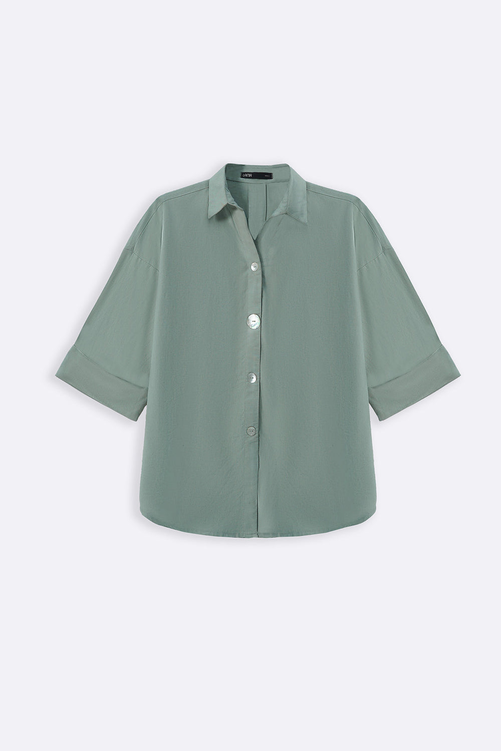 AQUA LYOCELL LINEN BUTTON SHIRT