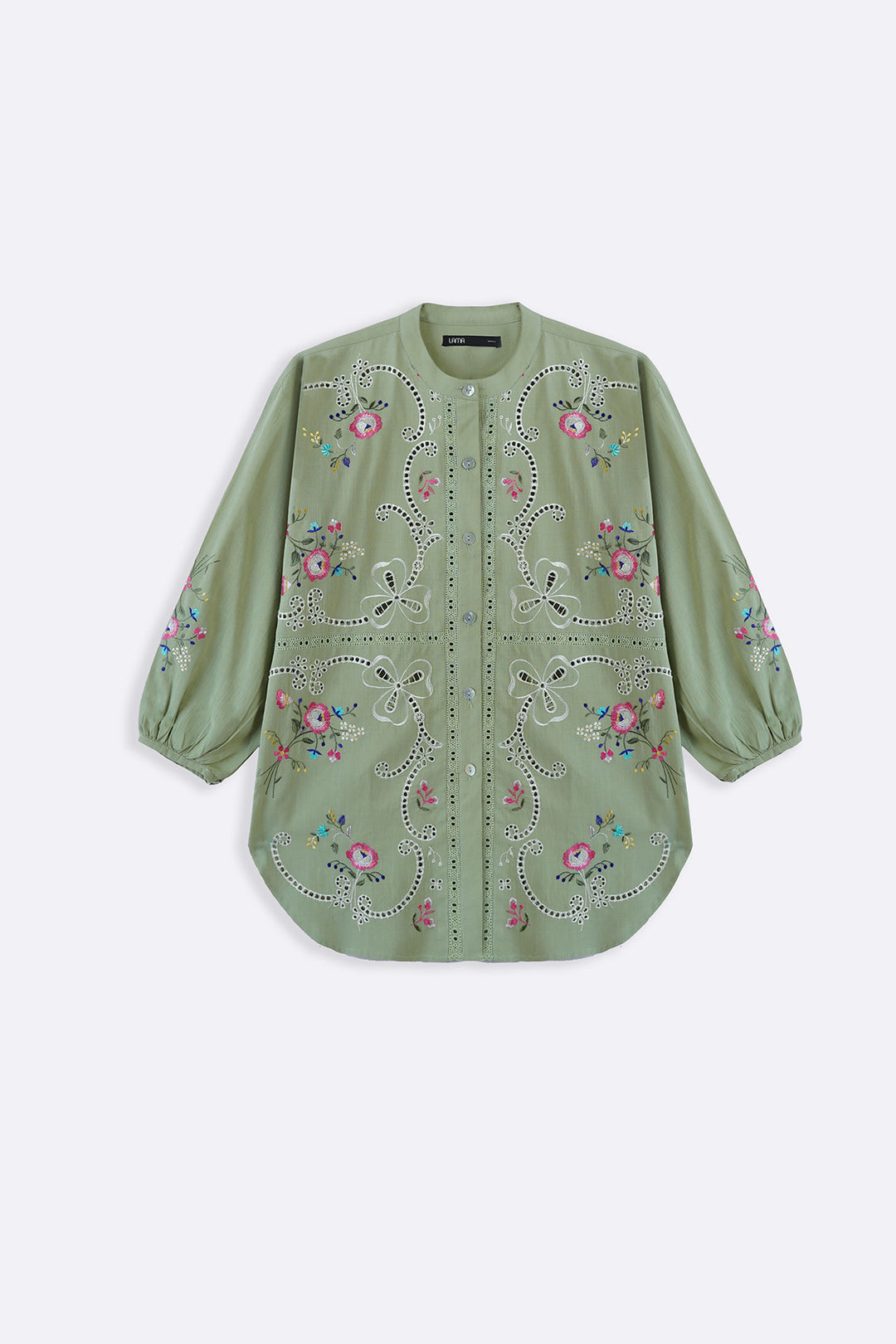 GREEN ALWAYS SPRING EMBROIDERY SHIRT