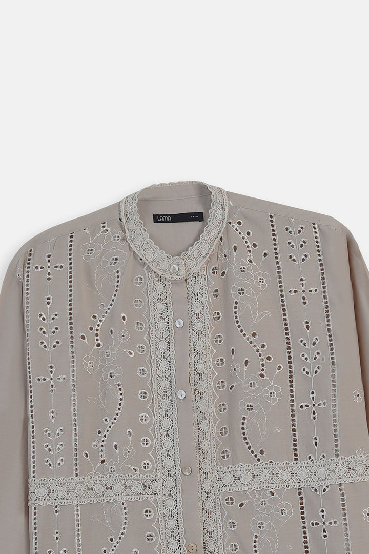 BEIGE FILIGREE LACE TUNIC
