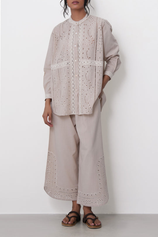 BEIGE FILIGREE LACE TUNIC