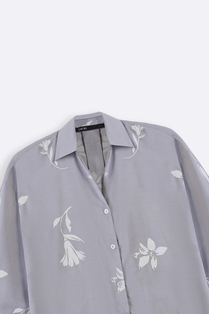GREY PETAL IMPRINT SHIRT