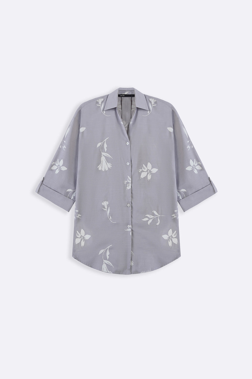 GREY PETAL IMPRINT SHIRT