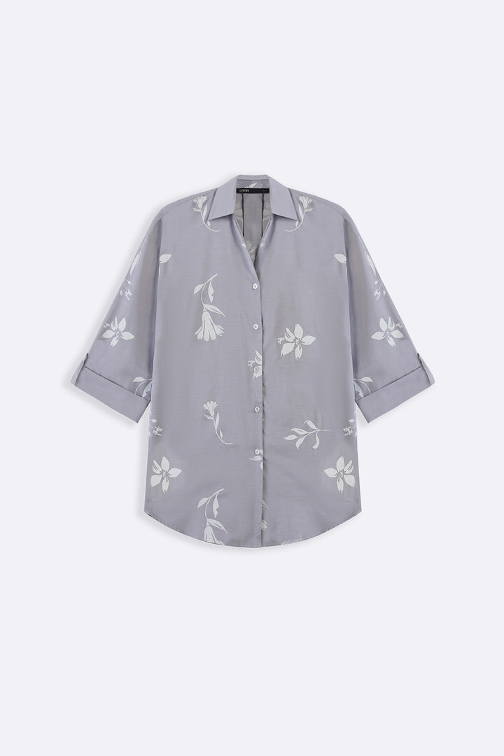 GREY PETAL IMPRINT SHIRT