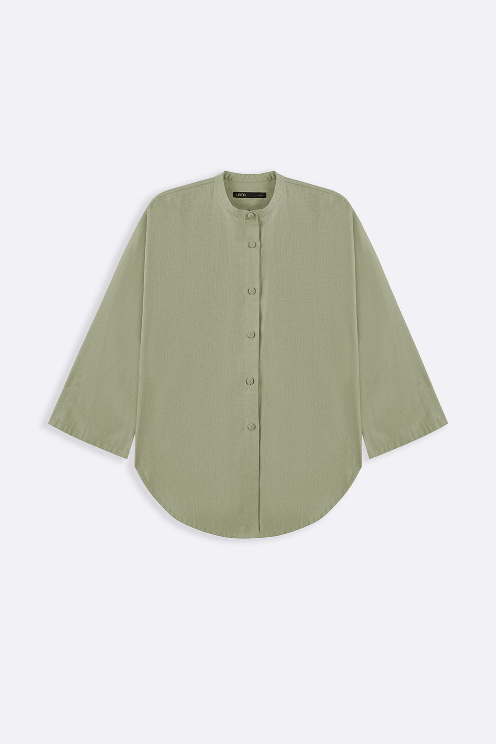 GREEN BASIC BAND COLLAR SHIRT