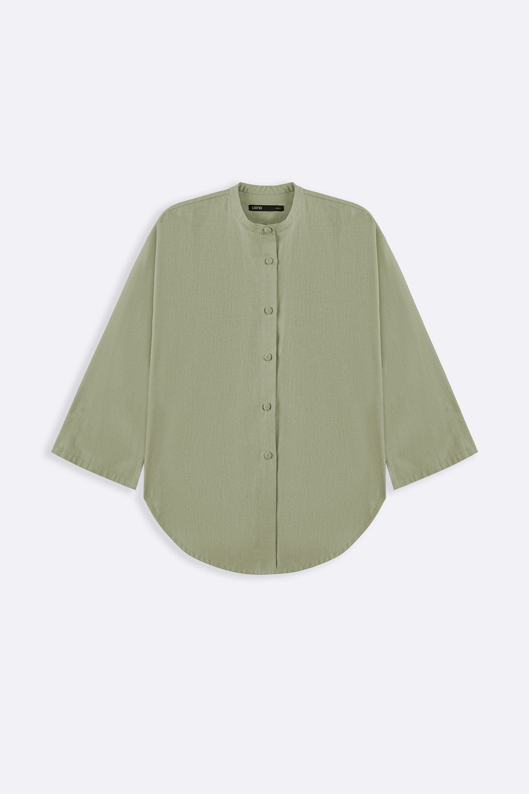 GREEN BASIC BAND COLLAR SHIRT