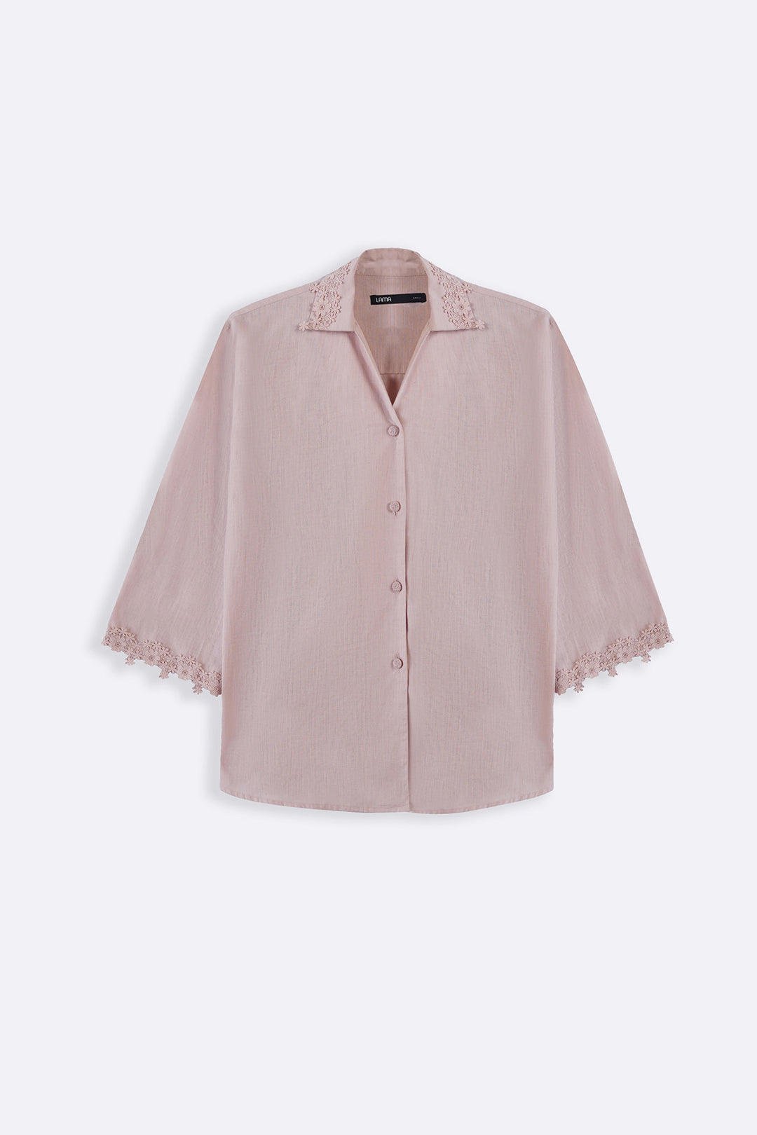 PINK LACE TRIM SHIRT