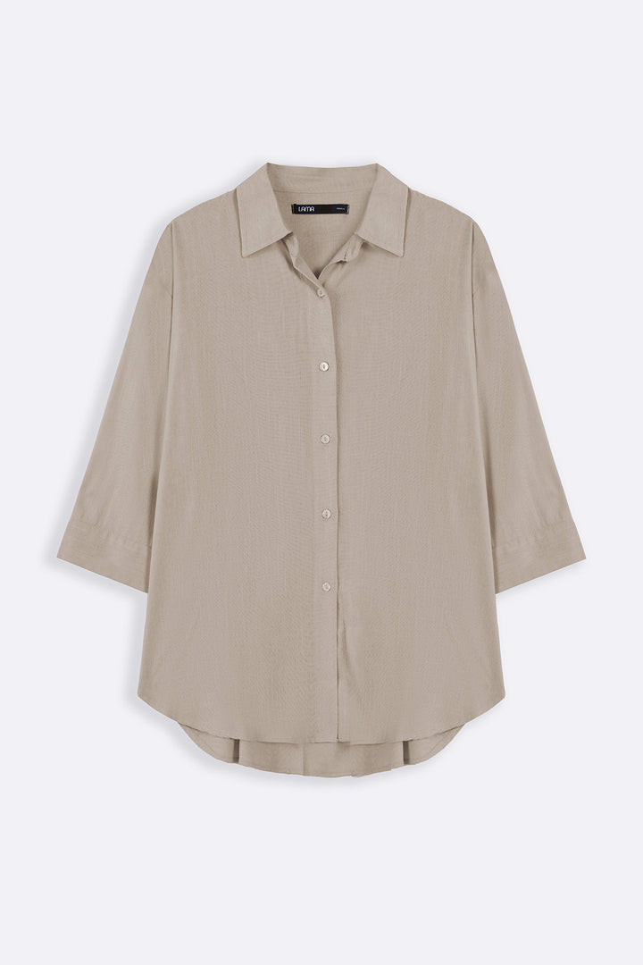 BEIGE EVERYDAY LINEN BLEND SHIRT
