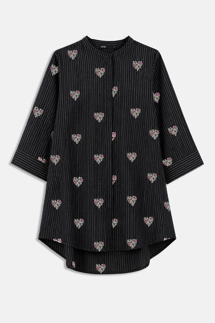 BLACK HEARTS COTTON-LINEN TUNIC