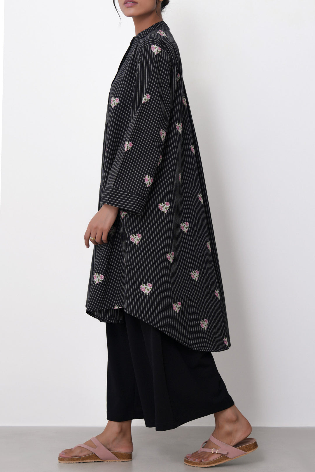 BLACK HEARTS COTTON-LINEN TUNIC