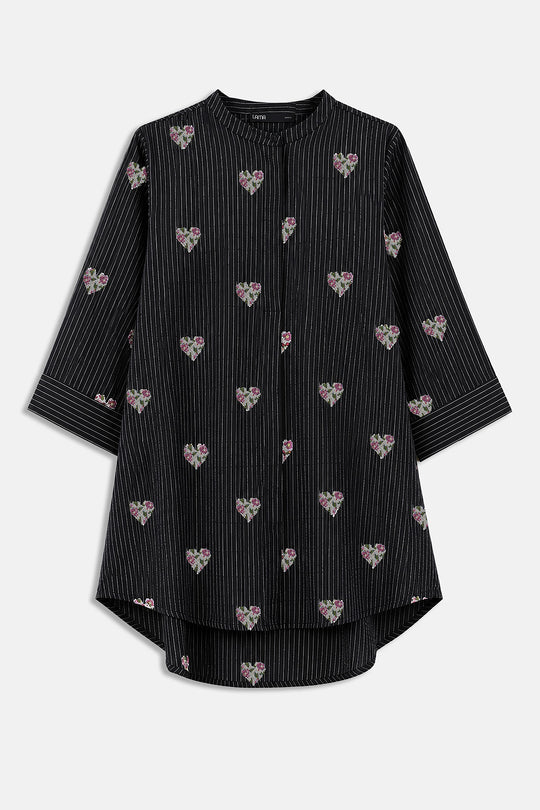 BLACK HEARTS COTTON-LINEN TUNIC