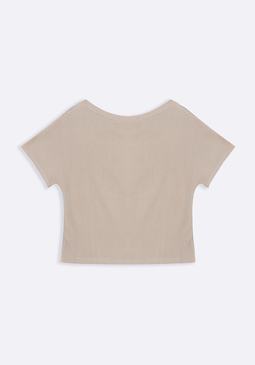 BEIGE TEXTURED BLOUSON KNIT TOP