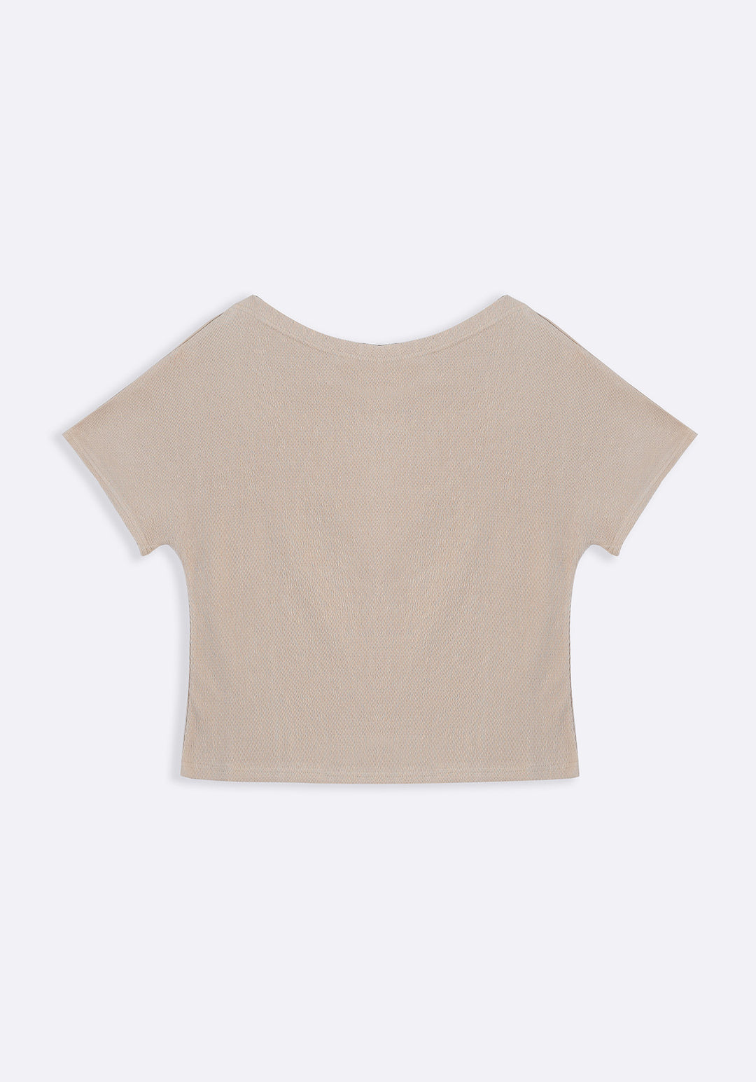 BEIGE TEXTURED BLOUSON KNIT TOP