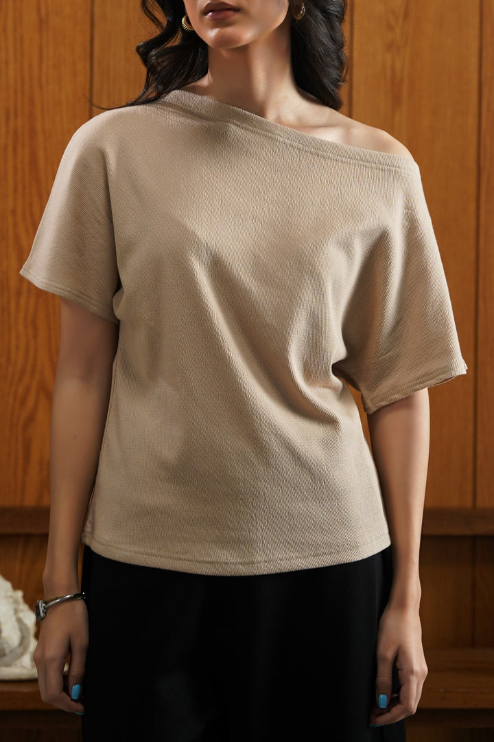 TEXTURED BLOUSON KNIT TOP