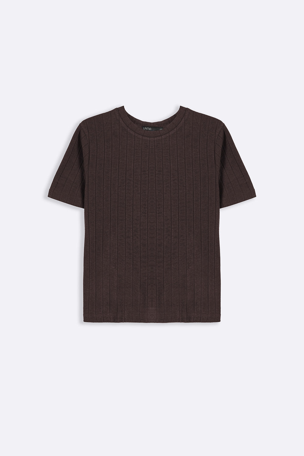 BROWN SOFT RIBBED TEE