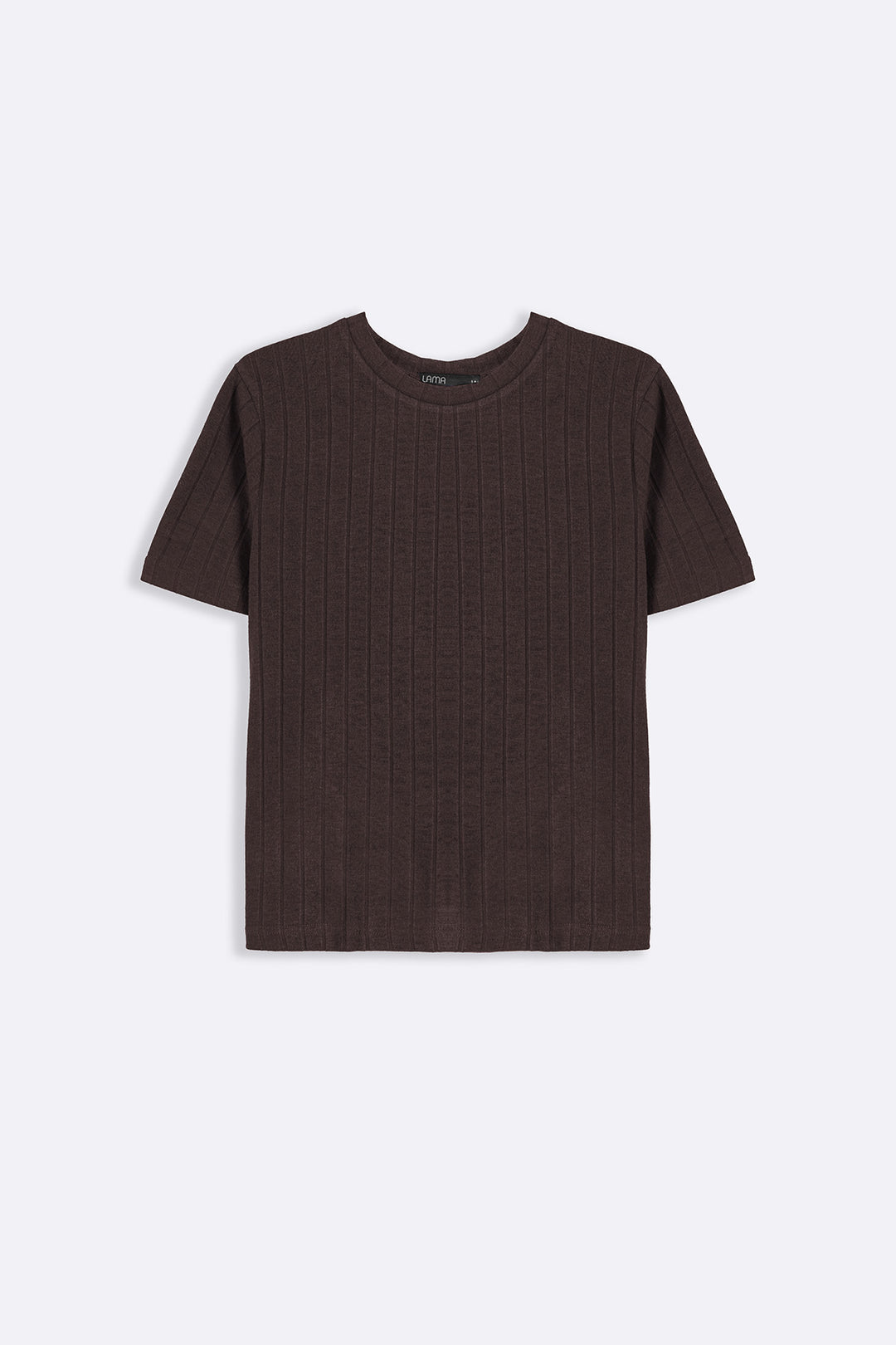 BROWN SOFT RIBBED TEE