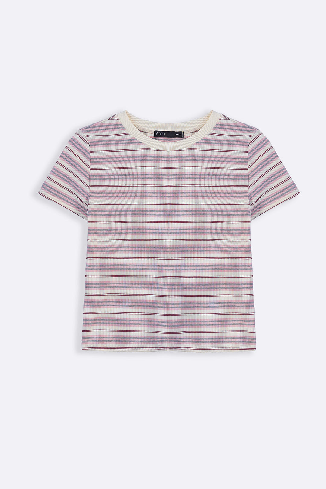 PINK SLIM FIT STRIPE TEE