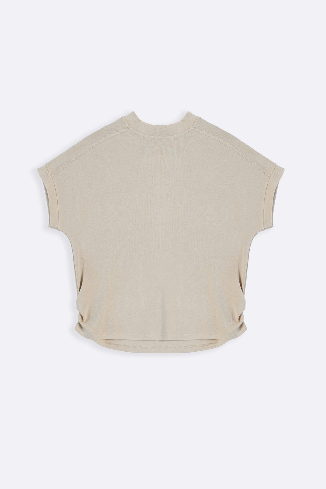 BEIGE FUNNEL NECK KNIT TOP