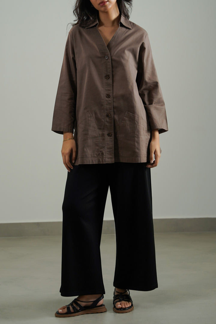 BROWN LONG SUMMER BLOUSE