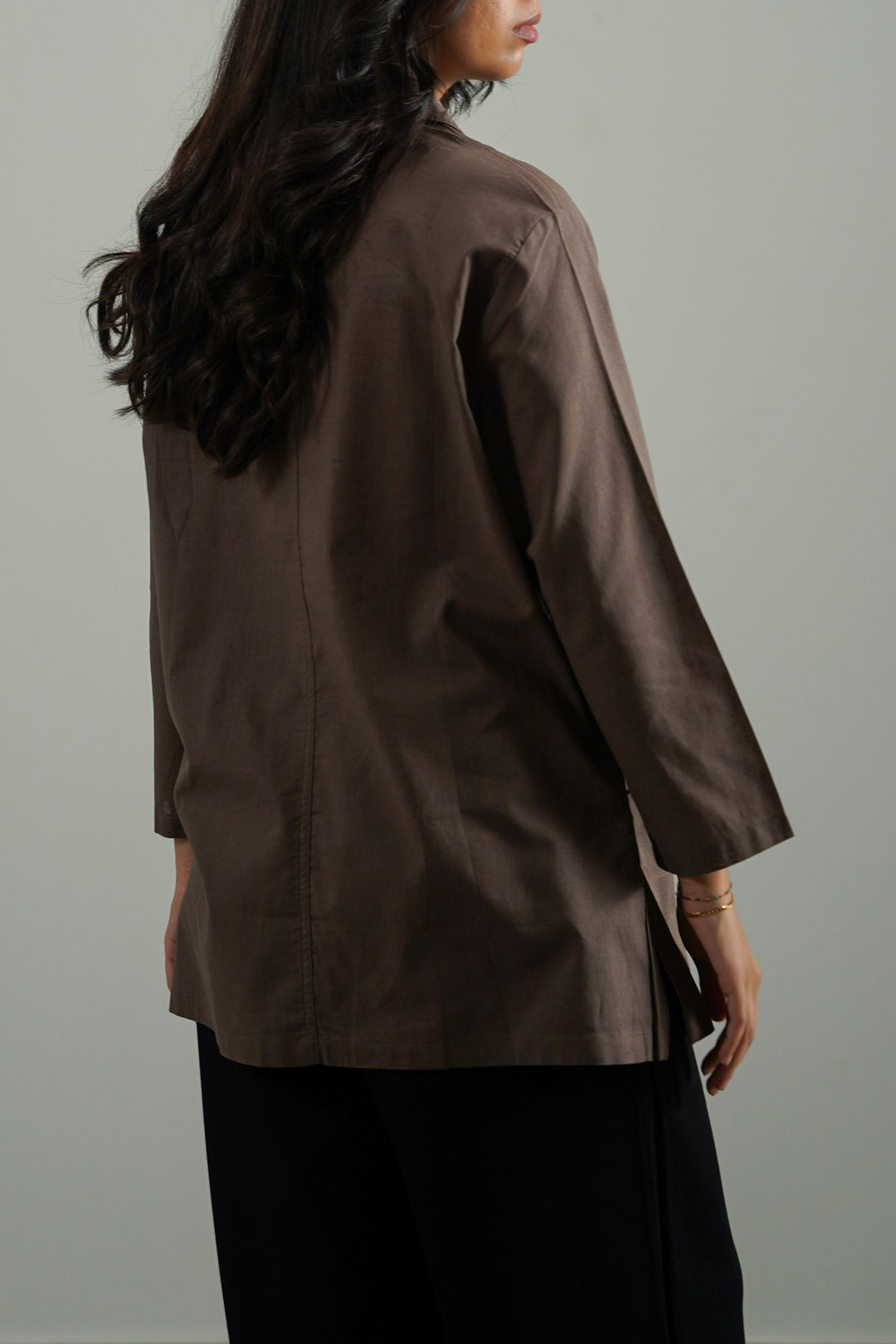 BROWN LONG SUMMER BLOUSE