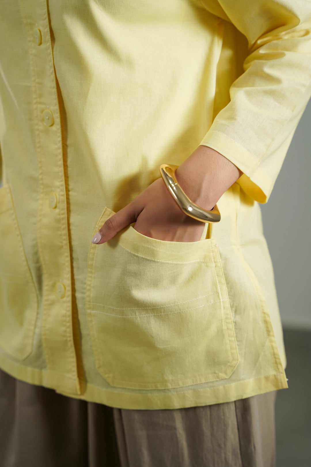 BUTTER YELLOW LONG SUMMER BLOUSE