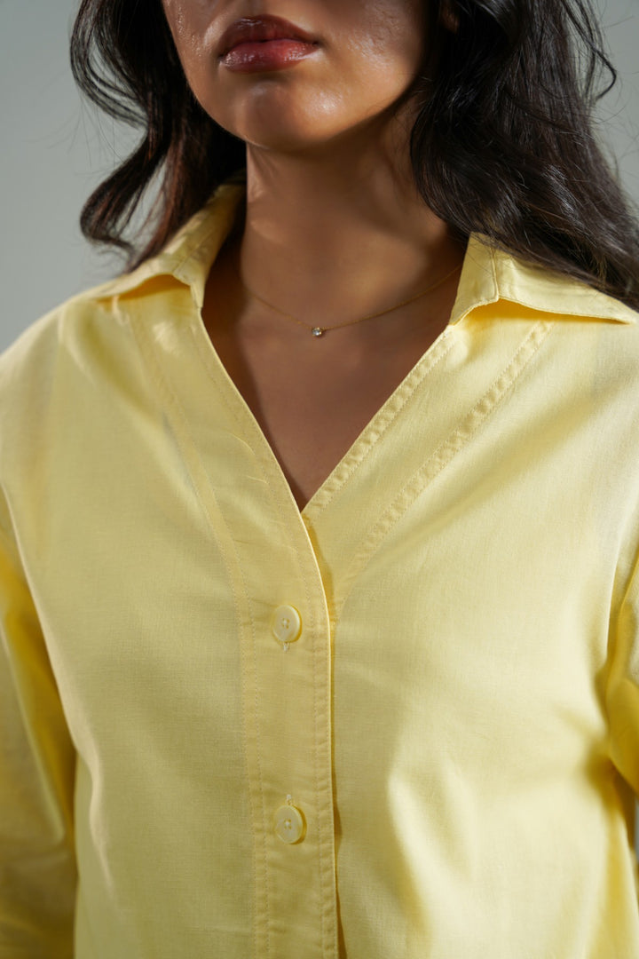 BUTTER YELLOW LONG SUMMER BLOUSE