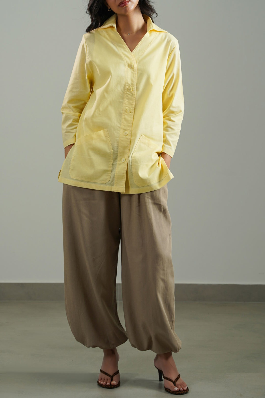 BUTTER YELLOW LONG SUMMER BLOUSE