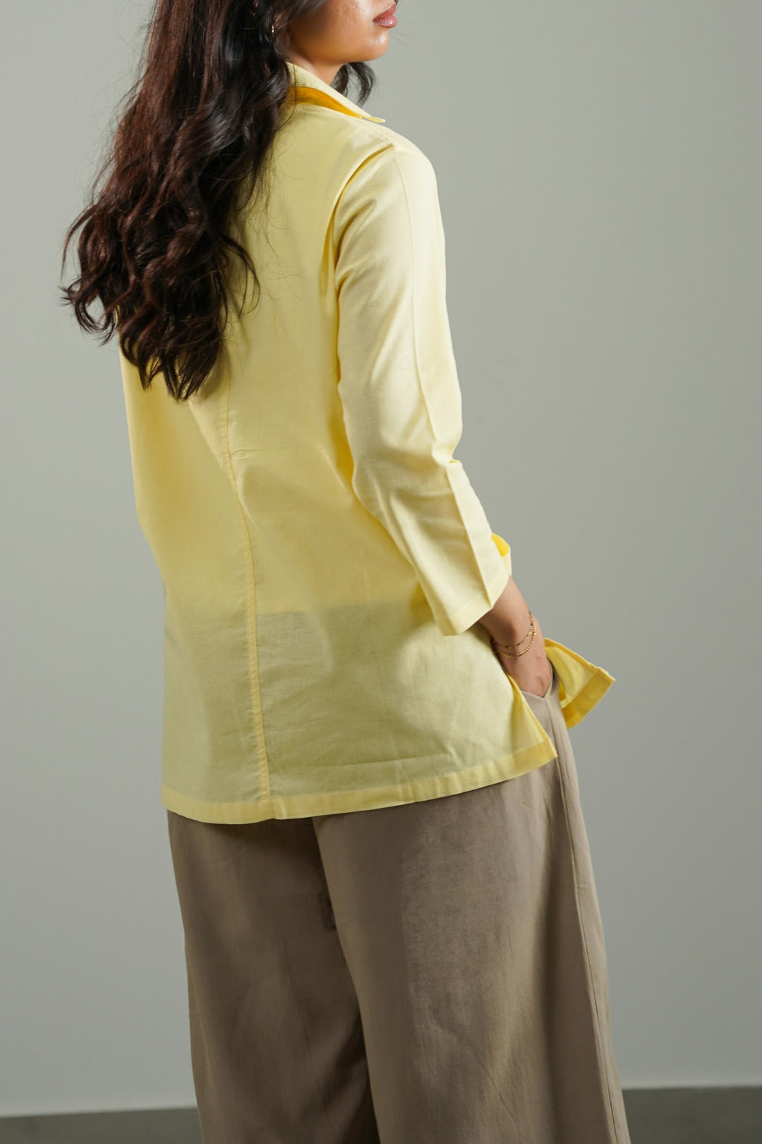 BUTTER YELLOW LONG SUMMER BLOUSE