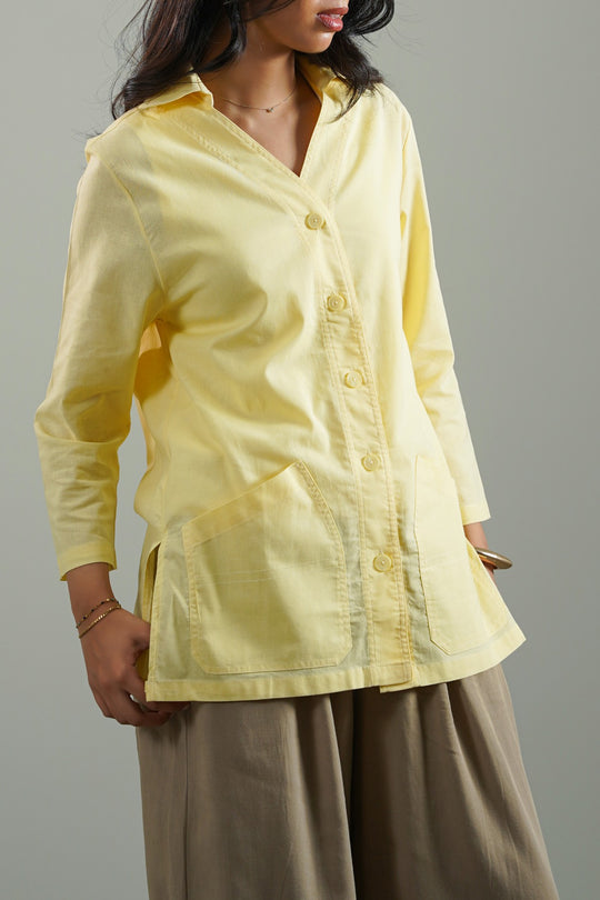 BUTTER YELLOW LONG SUMMER BLOUSE