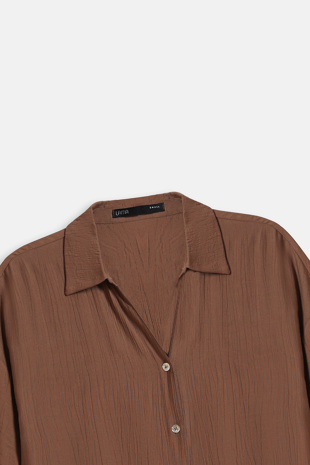 BROWN LACE TRIM BLOUSE