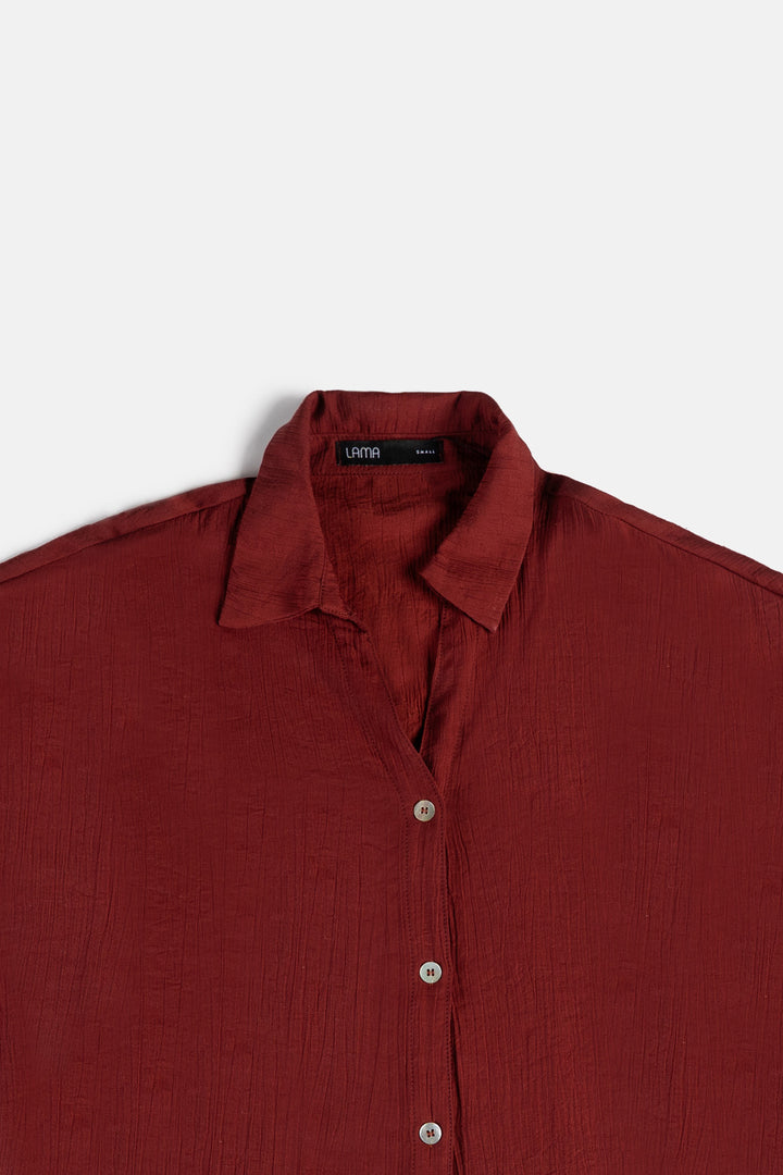 RUST LACE TRIM BLOUSE