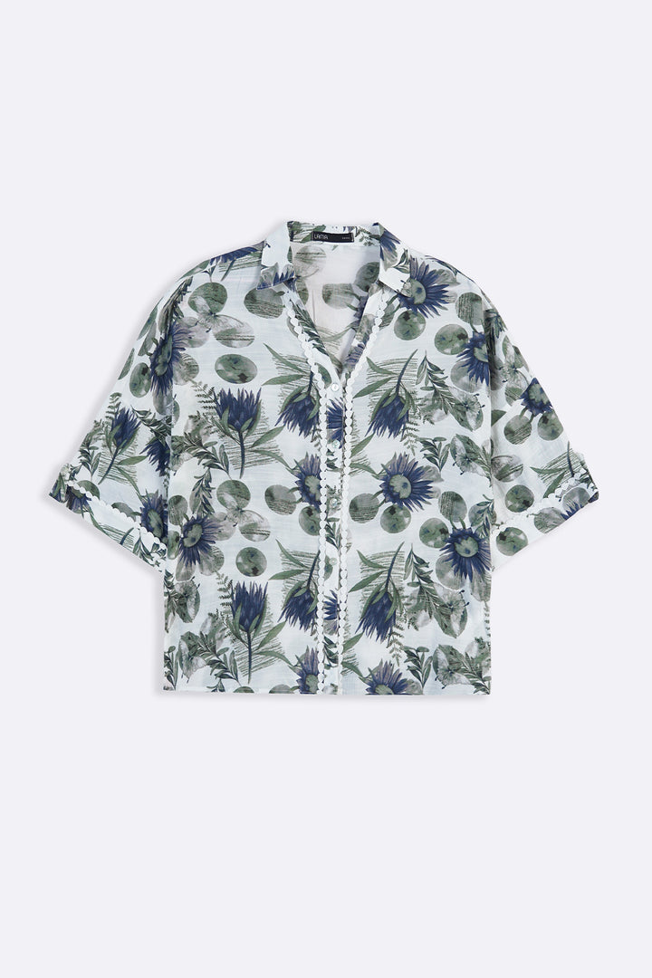 BLUE CORNFLOWER PRINT SHIRT