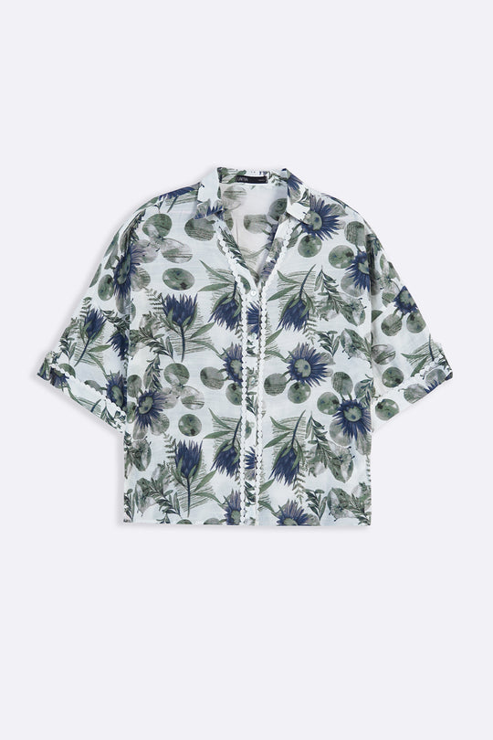 BLUE CORNFLOWER PRINT SHIRT