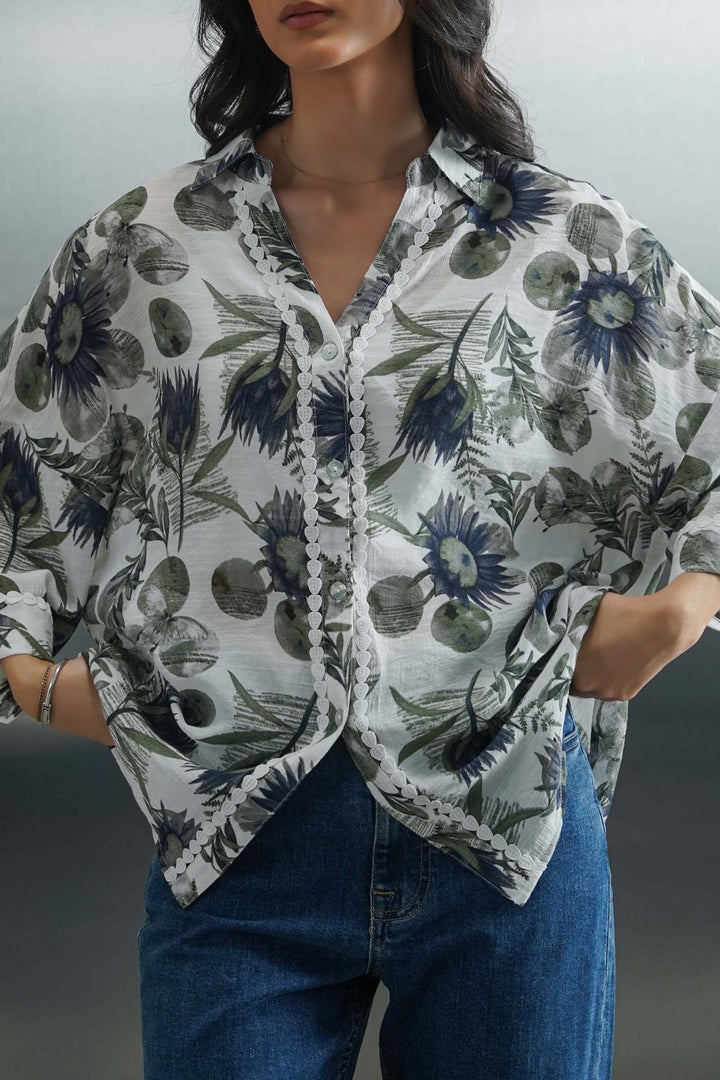 BLUE CORNFLOWER PRINT SHIRT