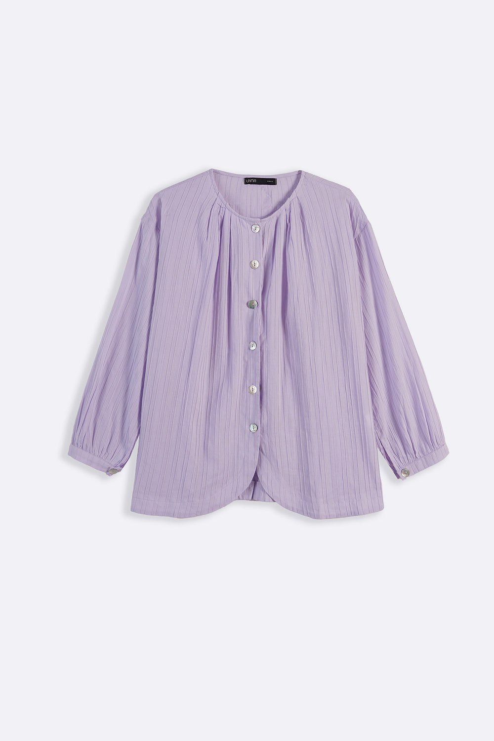 LILAC TEXTURED STRETCH BLOUSE