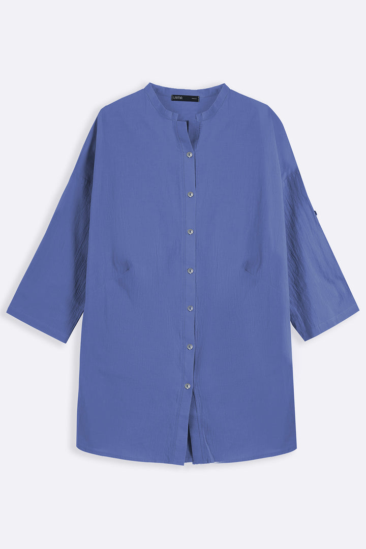 BLUE EVERYDAY FEATHER COTTON TUNIC