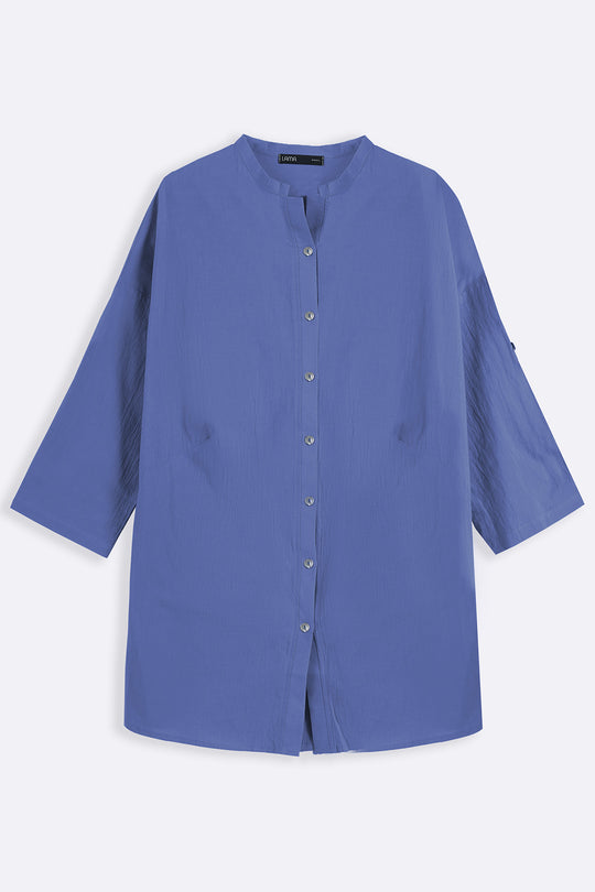 BLUE EVERYDAY FEATHER COTTON TUNIC