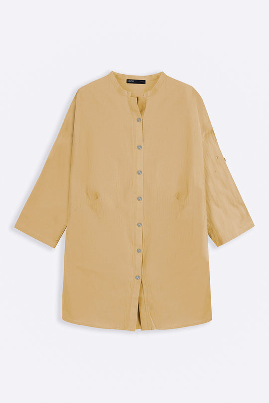 BUTTER YELLOW EVERYDAY FEATHER COTTON TUNIC