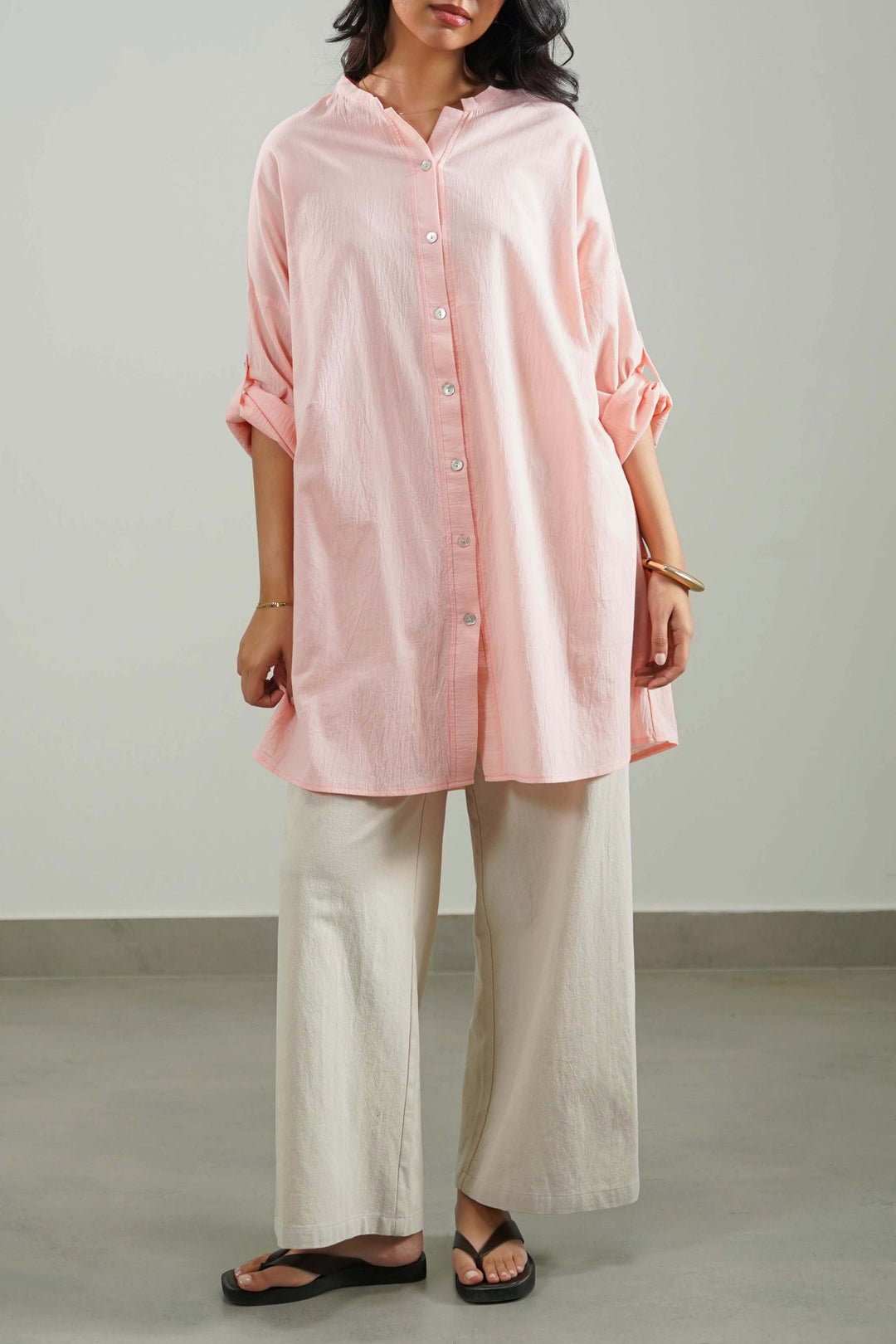 PINK EVERYDAY FEATHER COTTON TUNIC