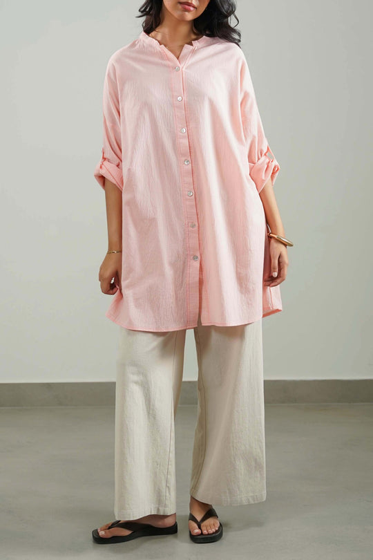 PINK EVERYDAY FEATHER COTTON TUNIC