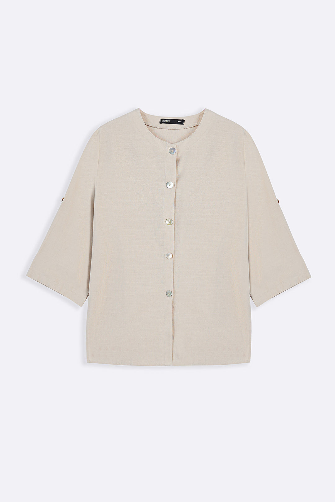 BEIGE SOFT SLUB BLOUSE