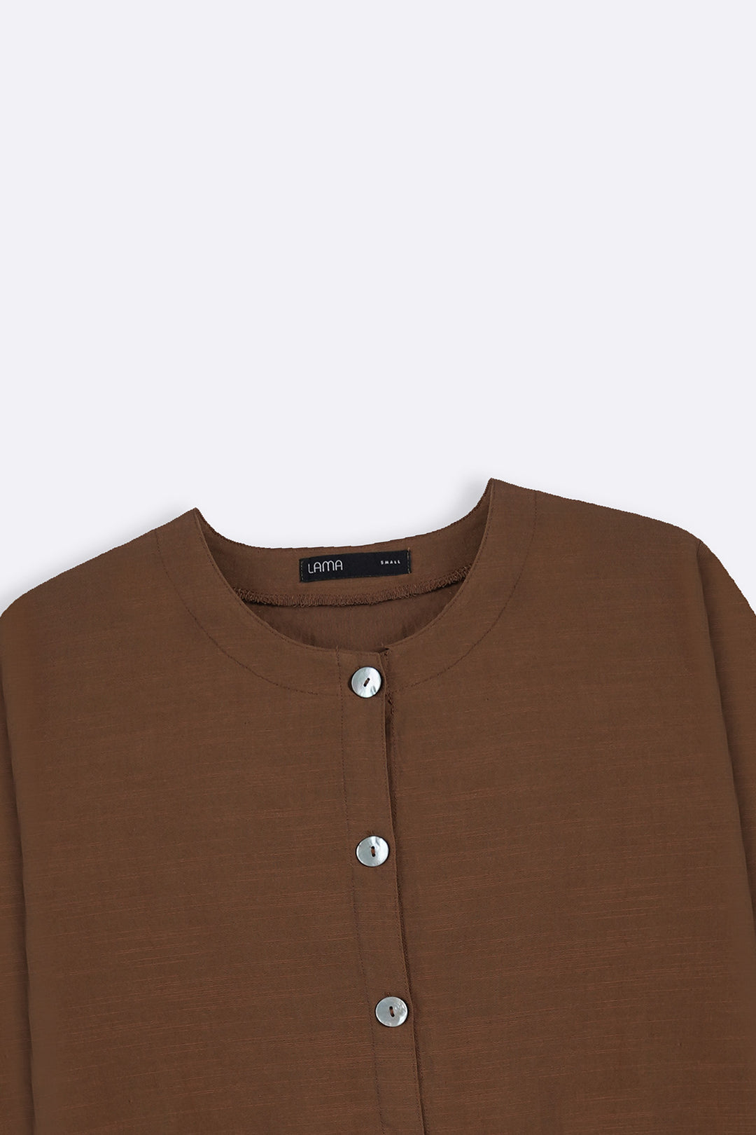 BROWN SOFT SLUB BLOUSE
