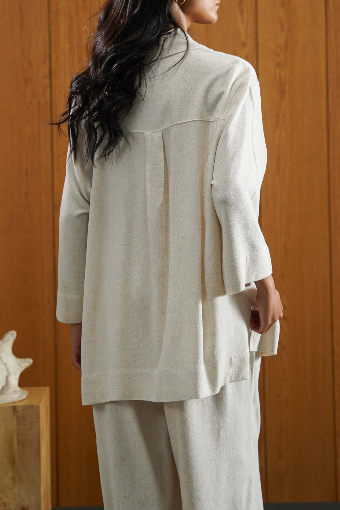 OAT MELANGE SIGNATURE LINEN BLEND SHIRT