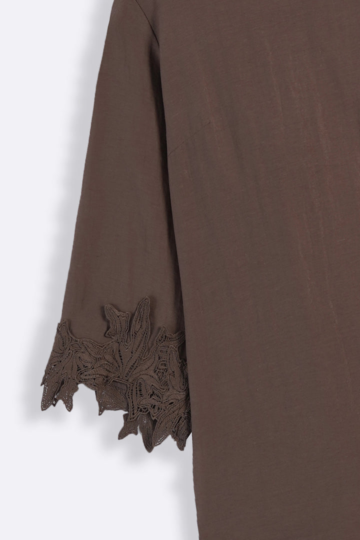 BROWN SOFT LACE SHIRT