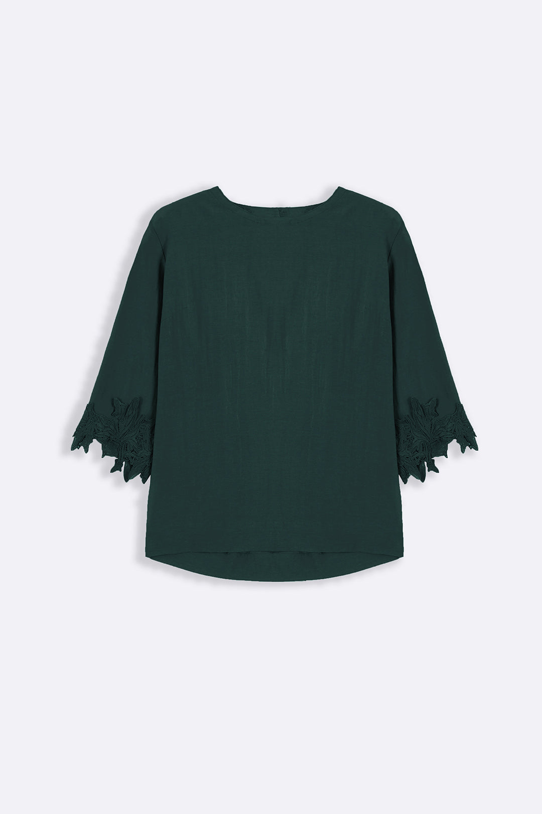 EMERALD GREEN SOFT LACE SHIRT